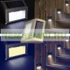 Solar wall lamp outdoor design, flat shape, stainless steel LED lighting. Waterproof and bird-proof design