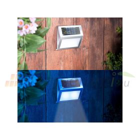   Napelemes fali lámpa kültéri kivitel 2 darab lapos forma, rozsdamentes acél LED világítás