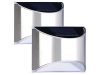 Solar wall lamp, outdoor design, 2 pieces of stainless steel LED lighting