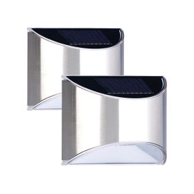   Napelemes fali lámpa kültéri kivitel 2 darab rozsdamentes acél LED világítás