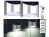 Solar wall lamp, outdoor design, 2 pieces of stainless steel LED lighting