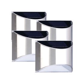   Napelemes fali lámpa kültéri kivitel 4 darab rozsdamentes acél LED világítás