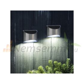   Napelemes fali lámpa kültéri kivitel 8 darab rozsdamentes acél LED világítás