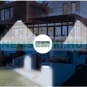   Napelemes lámpa 900 lumen mozgásérzékelős szolár lámpa 25 m2 megvilágítási terület