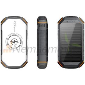 Napelemes powerbank 20000 mA akkumulátoros telefontöltő beépített akkumulátorral