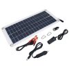 12V 10W Solar Charger Cigarette Lighter Plug and Clip Cable with 5V USB Output Mobile and Car Charging for Caravan Boat
