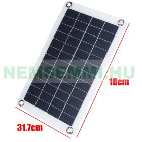   12V 15W napelemes töltő szivargyújtó csatlakozó és csipeszes kábel USB kimenettel mobil és autó töltés lakókocsi hajó számára