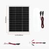12V 25W monokristályos napelem készlet MPPT töltésvezérlővel és állítható tartóval autóhoz és lakóautóhoz