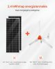 12V 600W napelemes szélerőmű készlet, 2 db 100W-os monokristályos panel + 400W-os szélturbina + 6 db vezérlő + 12,8V 100Ah LiFePO4 akkumulátor + 1kW hibrid napelemes inverter lakókocsihoz, hajóhoz, kempingezéshez, hálózaton kívüli használatra