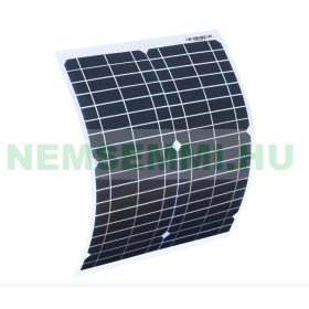   18V 20W napelem 5V USB, szivargyújtóval és krokodil csipeszes kábellel akkumulátor, telefon töltéshez