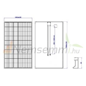   Napelem 41V 340W X-MAX XL monokristályos 1665x1002x35 mm Mono PERC cellák