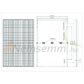   Napelem 38V 410W X-HALF CUT monokristályos  1724 x 1134 x 30 mm Multi Busbar technológia