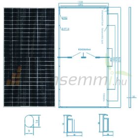 Napelem 50V 550W X-HALF CUT nagyteljesítményű monokristályos  2278 x 1134 x 35 mm Multi Busbar 
