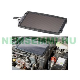   Napelemes töltő autó akkumulátorokhoz krokodilcsipesszel, 12 V, 2,4 W