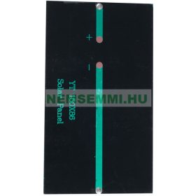 5,5V 1,6W 150x86mm kisméretű monokristályos napelem. Vízálló bevonattal, külön tokozást nem igényel!