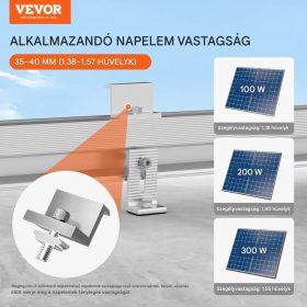   napelemes rögzítőkészlet, napelemes rögzítőkészlet 10 db 100 mm-es sínnel, 4 db végrögzítővel és 6 db könnyűszerkezetes szorítóval, napelemes rögzítőkonzolok fémtetőkhöz, betontetőkhöz, fatetőkhöz, cseréptetőkhöz