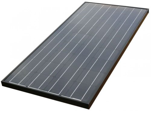 12V 100W Solar panel monocrystalline BLACK EDITION black frame and background 1190 x 540 x 35mm