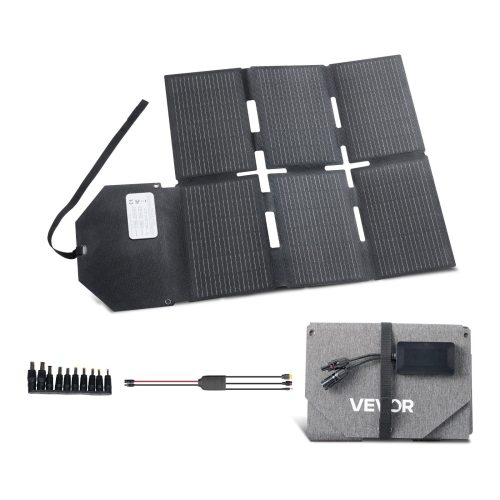 Összecsukható monokristályos napelem 60W hordozható napelemes töltő MC4 Type-C USB és DC csatlakozóval power station rendszerekhez