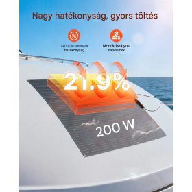   Félig flexibilis monokristályos napelem 200W MC4 csatlakozóval IP67 hajlítható napelem ívelt felületekhez