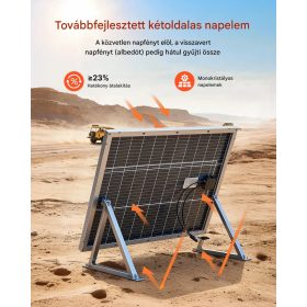   Kétoldalas monokristályos napelem szett 2x100W bifaciális N-típusú MC4 csatlakozóval IP67 alumínium keretes napelem off-grid rendszerekhez