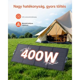   Összecsukható monokristályos napelem 400W hordozható napelemes töltő MC4 csatlakozóval és 10 az 1-ben DC adapterrel IP67 kivitelben power station rendszerekhez