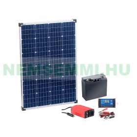   110W Napelem monokristályos napelem akkumulátorral, töltésszabályzóval, inverterrel