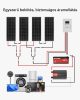 Off-grid napelem rendszer 400W 12V komplett szett 4x100W panel akkumulátorral 40A MPPT vezérlővel és 2000W inverterrel