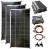 Teljes szett 12V 3x140W napelem monokristályos 1500W átalakító töltésvezérlő fotovoltaikus szigetrendszer