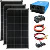 Full Set 12V 3x130W Solar Panel Monocrystalline 1500W Pure Sine Wave Converter Charge Controller Photovoltaic Island System