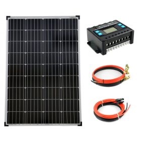 Teljes szett 12V 100W napelem monokristályos szolárpanel 20A töltésvezérlő 12V/24V