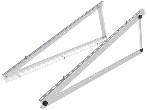 Állítható alumínium napelem tartókeret szett 2 db 118 cm széles150 kg teherbírás, dönthető szögbeállítással
