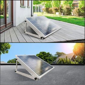   Állítható alumínium napelem tartókeret 118 cm széles, 150 kg teherbírású, dönthető szögállítással hajóra, lakóautóra, tetőre