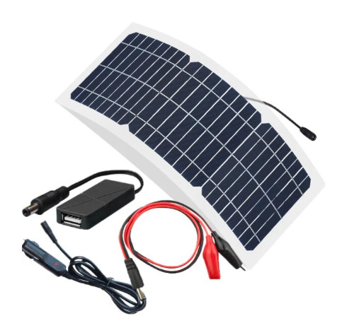 Solar charger 12V 10W monocrystalline solar cell for camping, hiking portable solar cell