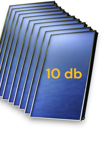 Napkollektor nagyméretű rézcsöves síkkollektor 9,5 cm vastag 2 darabos szett fekete alumínium keret, kék szelektív bevonat, 9 év garanciával, jó ár!