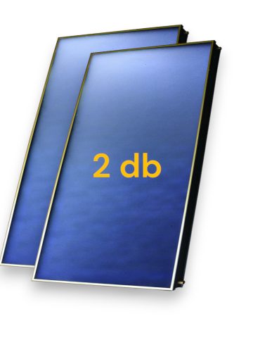 Napkollektor nagyméretű rézcsöves síkkollektor 9,5 cm vastag 2 darabos szett fekete alumínium keret, kék szelektív bevonat, 9 év garanciával, jó ár!