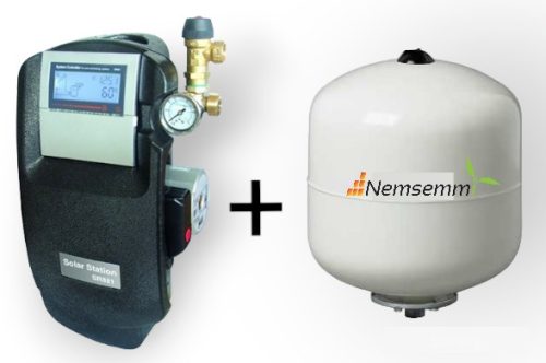 Pump station and control + solar 24 liter expansion tank in one package Solar collector station SR881