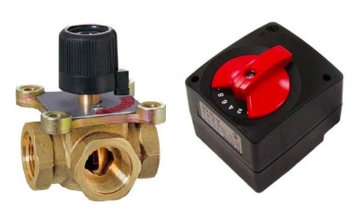 Motorized valve 3-way valve zone valve heating DN25 1" internal thread connectors 230V Motorized back-and-forth switching