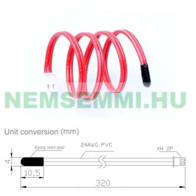   Hőmérséklet érzékelő szenzor NTC10K vagy B3950 hőmérő 30 cm PVC kábellel