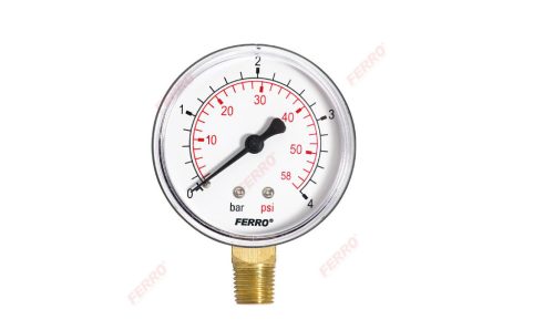 Nyomásmérő óra 4 bar manométer 1/4" alsó bekötésű 