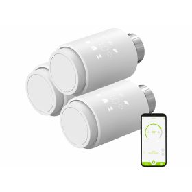   Intelligens ZigBee radiátortermosztát – 3 db-os készlet, alkalmazás- és hangvezérléssel