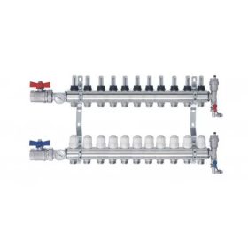   Fűtési osztó-gyűjtő 11 körös áramlásmérős fűtési elosztó eurokónusz csatlakozóval 