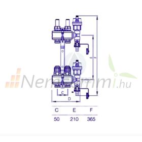 Fűtési osztó-gyűjtő 2 körös fűtési elosztó