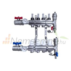   Fűtési osztó-gyűjtő 4 körös áramlásmérős fűtési elosztó eurokónusz csatlakozóval 
