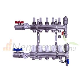   Fűtési osztó-gyűjtő 5 körös áramlásmérős fűtési elosztó eurokónusz csatlakozóval 