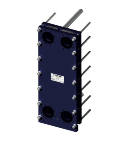 Assembled modular plate heat exchanger 23 plates PHC 45120 - DN100 - PN16 connection NBR seal