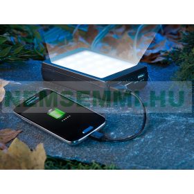   Napelemes powerbank 11000 mAh beépített lámpával 20 LED, 240 lm