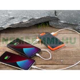 Napelemes powerbank 3000 mAh beépített zseblámpával