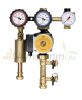 Solar collector pump station 2-12 l/p 2-sided GRUNDFOS circulation pump group thermally insulated + bubble separator + pressure gauge