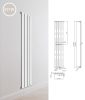 Design radiator 1600x300x58 mm single row 670W white panel radiator, bathroom radiator