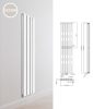 Design radiator 1600x376x78 mm 1700W double row white panel radiator, bathroom radiator 